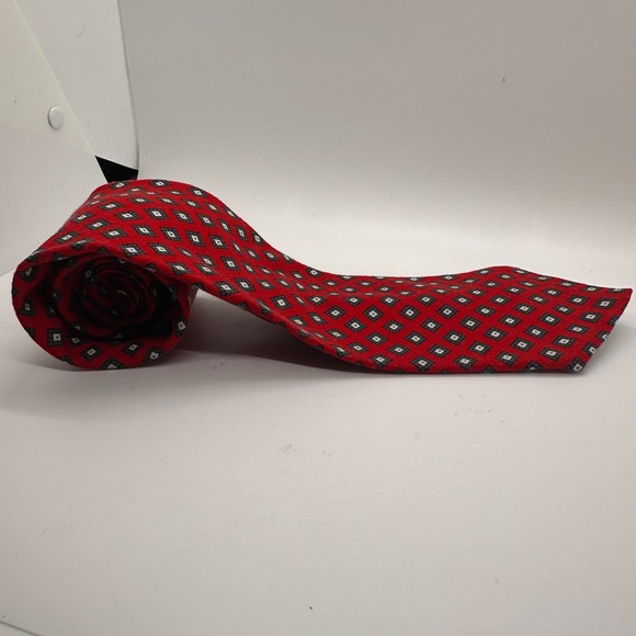 Briar Red Diamond Pattern Tie Menswear Classic Business Formal Career England - Picture 11 of 11